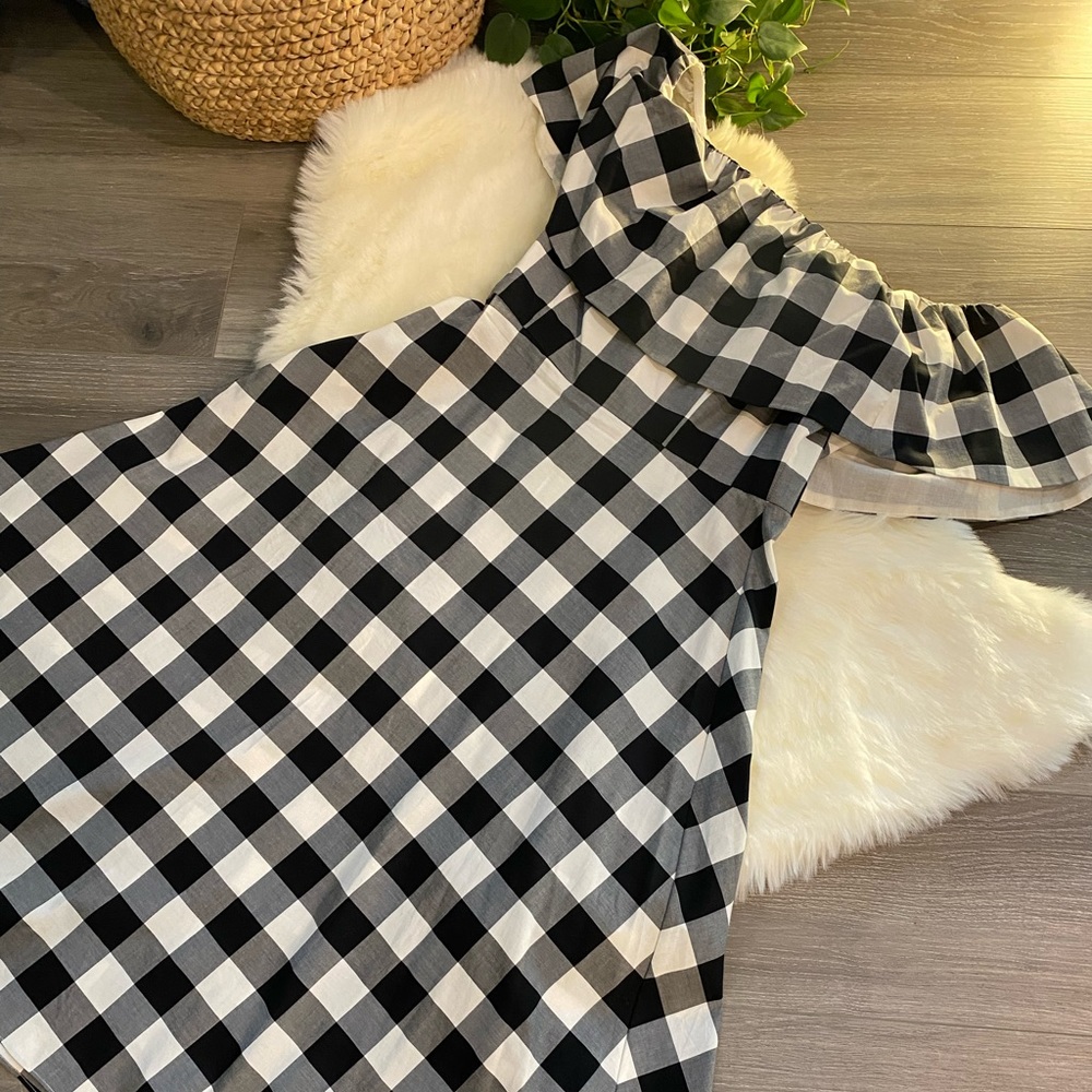 Kate Spade Off The Shoulder Gingham Dress